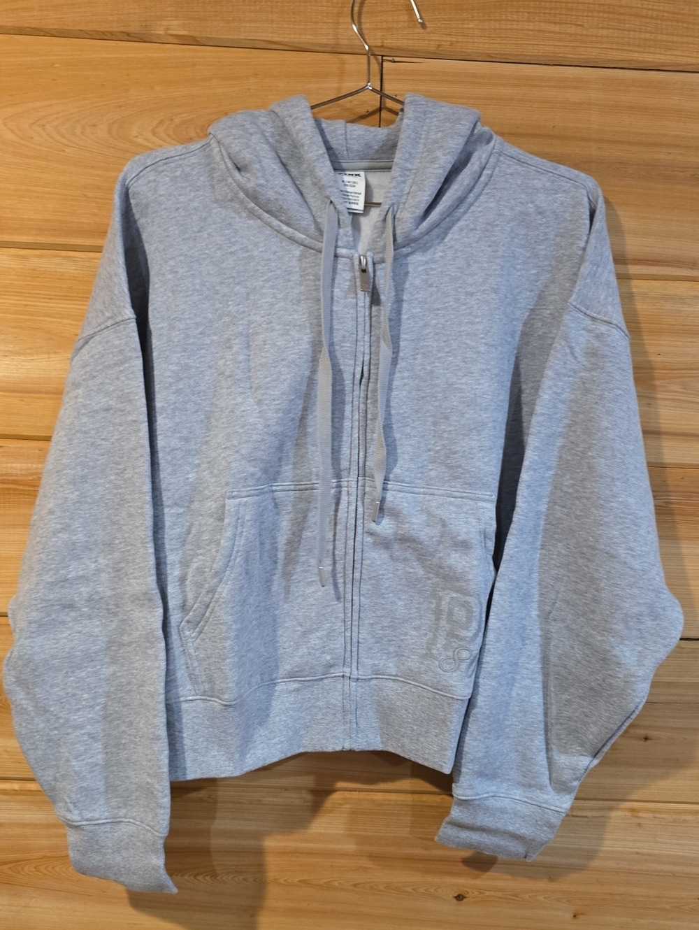 VS PINK Campus Fleece Shrunken Full-Zip Hoodie Sz XL NWT - Picture 4 of 8